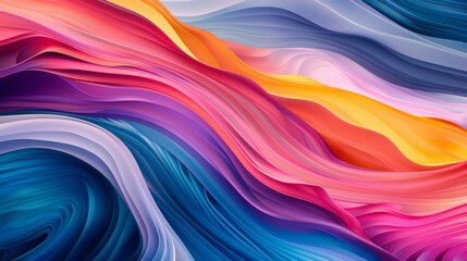 Obraz premium Colorful and lively abstract backdrop showcasing swirling, flowing patterns of vibrant waves