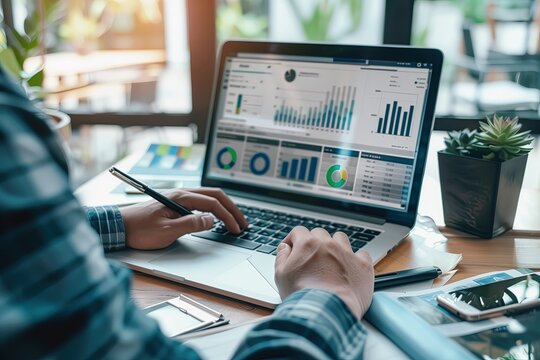 Digital Marketing: Digital marketer creating a pay-per-click (PPC) campaign. Focused professional designing effective online advertising strategy to drive targeted traffic, increase conversions, ROI.