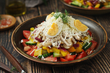 A traditional Bulgarien salad dish - Ovcharska salad