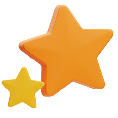 PNG 3D Stars icon isolated on a white background