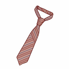 Hand drawn Striped Necktie Vector Cartoon Illustration (1)