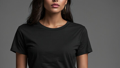 Fototapeta premium black t-shirt mockup