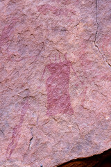 rock painting in desert, Bouhadian rocks in Tadrart Rouge, Tassili N'Ajjer National Park. Sahara