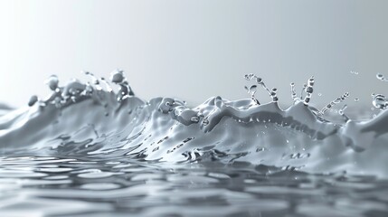 Abstract water splash with white background.