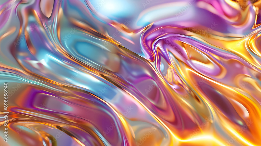 Poster vibrant and colorful fluid abstract art featuring dynamic swirls and flowing shapes in blue, purple,