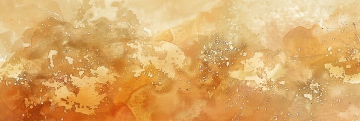 Obraz premium Golden watercolor background. Elegant Christmas or New Year background. Splashes and strokes. Holiday concept. For banner, poster, card. Free space for text