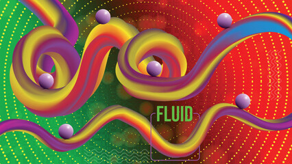 Abstract & Colorful background with 3d fluid shapes.