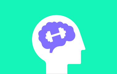Brain workout mental health illustration