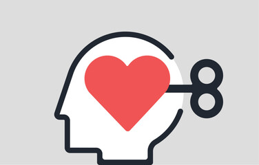 Mental manipulation control emotion and mind state illustration	