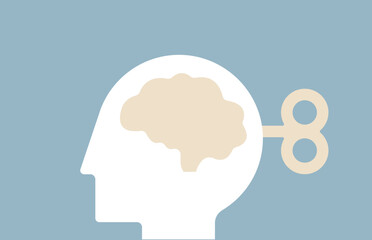 Mental manipulation control emotion and mind state illustration	