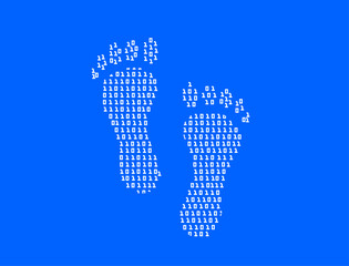 Digital footprint binary cyber illustration