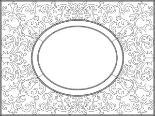 Sketch illustration silhouette vector image detail design frame ornament decoration background pattern classic vintage floral ethnic traditional europe 