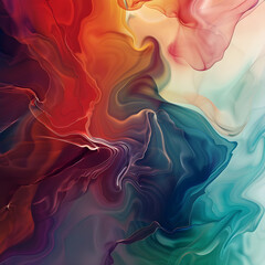 Obraz premium Abstract image showcasing vibrant swirling patterns in rich colors, blending seamlessly to create a dynamic and mesmerizing visual effect.