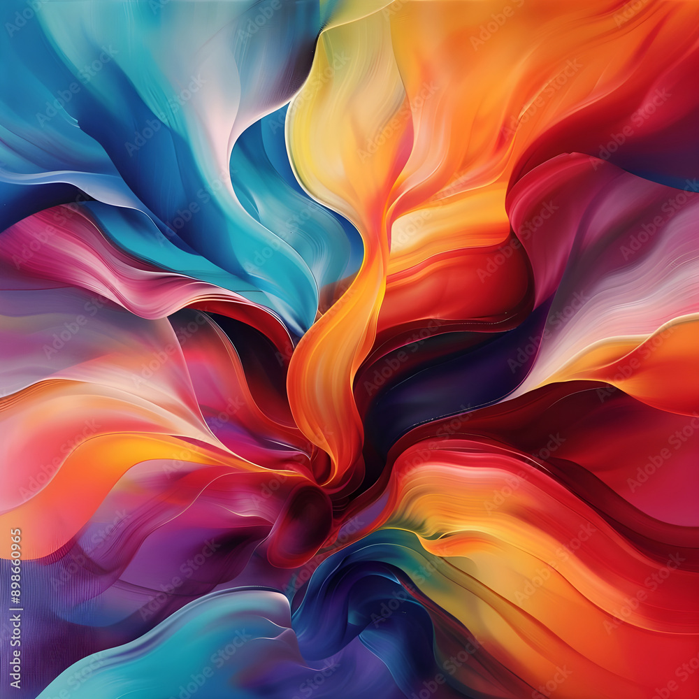 Aufkleber Abstract image showcasing vibrant swirling patterns in rich colors, blending seamlessly to create a dynamic and mesmerizing visual effect.