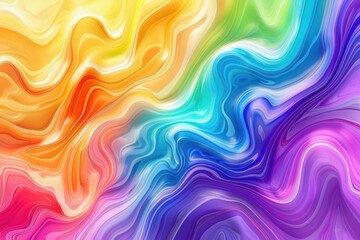 Obraz premium abstract fluid background with vibrant rainbow gradient smooth blending of colors dynamic swirls and patterns digital art style with glossy finish
