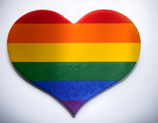 Fototapeta premium Pride Heart Icon- A colorful heart symbol with the LGBTQ+ pride flag, perfect for themes of_1(352)