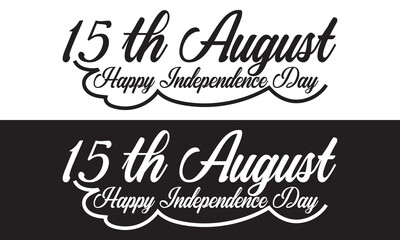 Happy Independence Day Typography. Hand drawn modern vector calligraphy. Simple inscription with swashes, wavy lettering text. 15 August Tricolor Indian Independence Day . vector illustration. EPS 10
