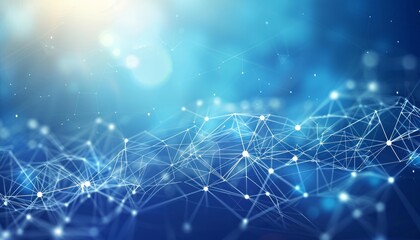 Abstract Blue Network Design With White Interconnected Points