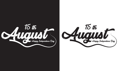Happy Independence Day Typography. Hand drawn modern vector calligraphy. Simple inscription with swashes, wavy lettering text. 15 August Tricolor Indian Independence Day . vector illustration. EPS 10