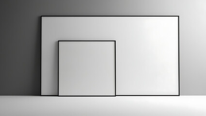 Abstract image with black frame and white background.