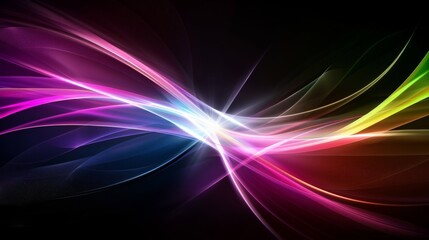 Vibrant translucent lines forming a dazzling design against a dark backdrop
