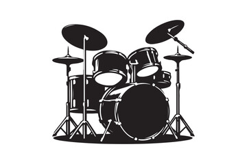 Drum Set silhouette vector illustration