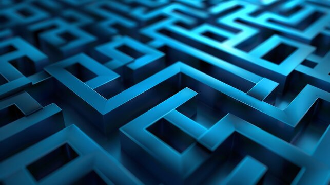 Seemingly endless blue maze presents a challenging puzzle with a potential solution