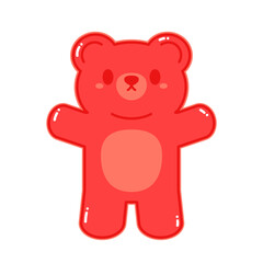 Jelly bears fruit gummy. Character Illustrator vector design.