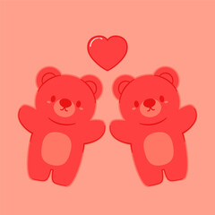 Jelly bears fruit gummy. Character Illustrator vector design.