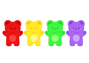 Jelly bears fruit gummy. Character Illustrator vector design.