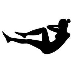 black vector silhouette of gymnast in sitting position with legs movement