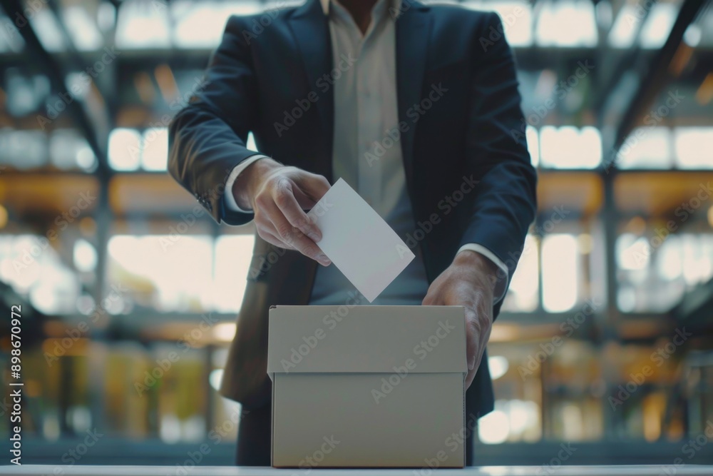 Poster A person placing a document into a file box