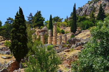 Obraz premium View of the archaeological site of the Oracle of Delphi, in Greece