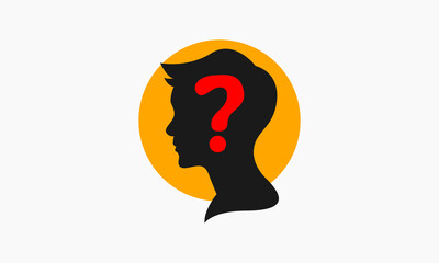 Question Mark In Silhouette Head, Question Illustration.