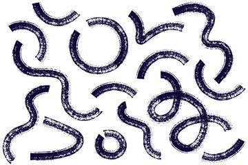 Wavy and swirled brush strokes paint vector seamless pattern. Hand drawn curved lines with grunge effect. Chaotic ink brush scribbles textured decor