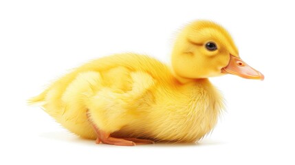 Yellow duck isolated on white background