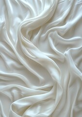 Fototapeta premium White silk fabric with waves