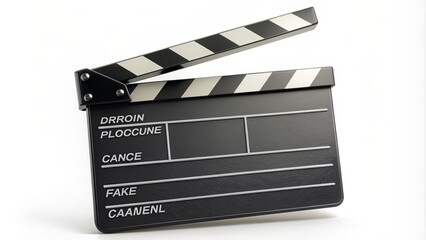 Obraz premium Black and White Clapperboard with Textured Surface, 3D Render, Filmmaking, Movie Production, Clapper, Film, Production