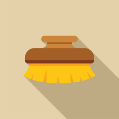 Cleaning brush scrubbing with yellow bristles for housekeeping