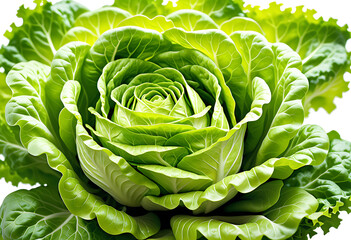 Obraz premium fresh lettuce isolated white background clipping path high resolution high details vibrant