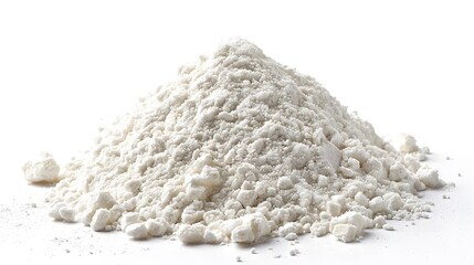 Pile of white powder on white background