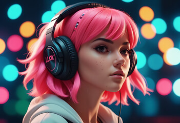 lofi girl music beats head bopping seamless loop animation high resolution high details vibrant