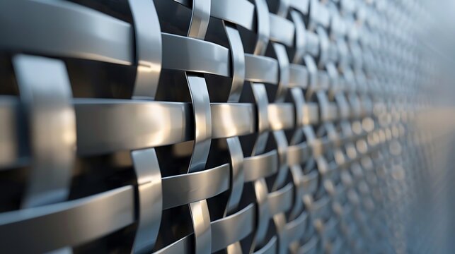 Seamless woven metallic structure perfect for technology, industry, or construction backgrounds