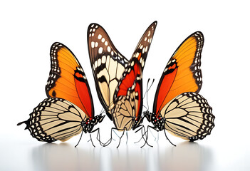 Fototapeta premium two butterflies isolated white background high resolution high details vibrant