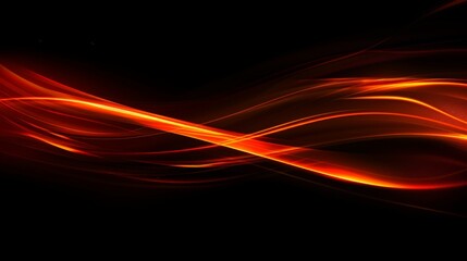 Obraz premium Dynamic red wavy lines on a black abstract background