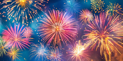 Naklejka premium fireworks in the night sky