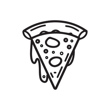 recommend clip art: Pizza food icon cook outline and color tomato hot design.