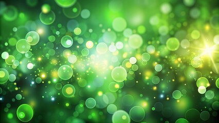 Green Bokeh Abstract Background with Glowing Lights, abstract , bokeh , background , lights
