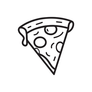 recommend clip art: Pizza food icon cook outline and color tomato hot design.