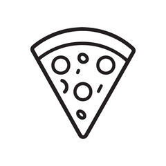 Pizza food icon cook outline and color tomato hot design.